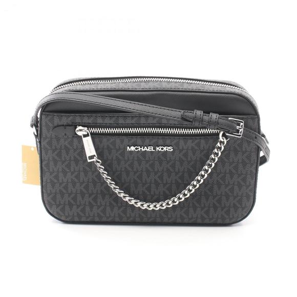 Michael Kors JET SET ITEM Jet Set Shoulder Bag Coated Canvas Leather Women's Bla - Picture 1 of 5